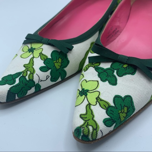 RARE Jcrew green floral Lucy Flats - Picture 5 of 10